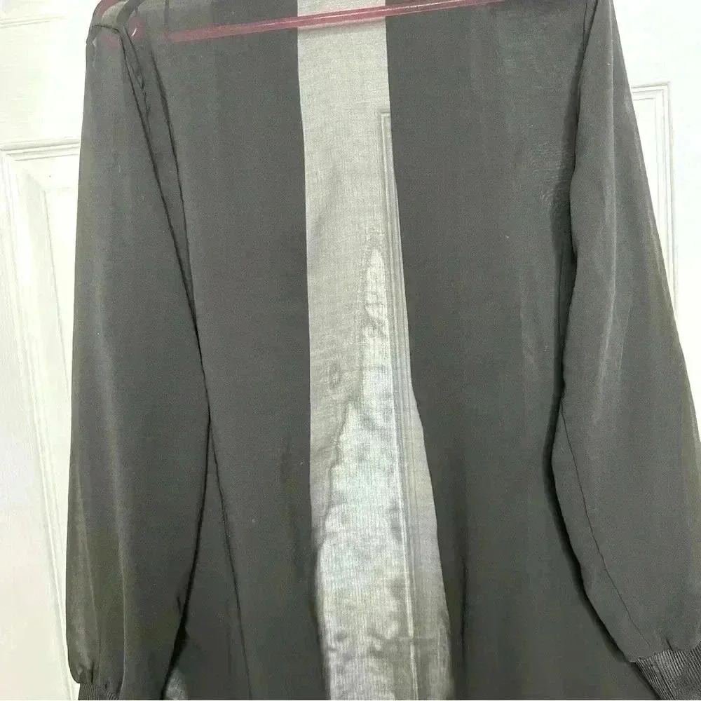 RW&CO Cardigan Long Sleeved Sheer Black Size Extra  Large - Picture 10 of 16